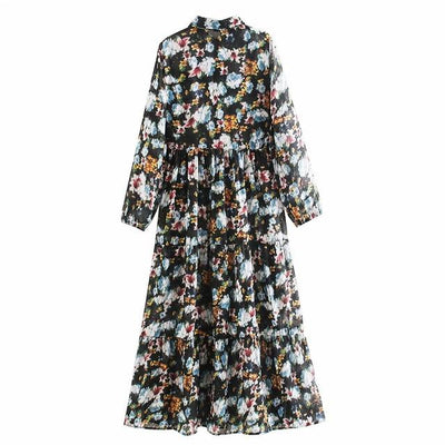 Hippie Floral Collar Dress