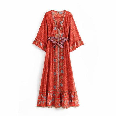 Hippie Boho 3/4 Sleeve Dress