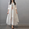 White Boho Dress Long Cotton Dress