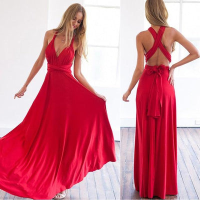 Boho Wedding Dress Red Long Dress