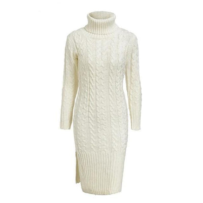 Boho Winter Dress White Long