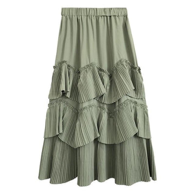 Long Boho Skirt Pastel Green