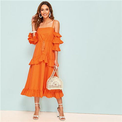 Boho Maxi Dress Orange