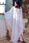 wedding Boho Long Dress Sheer Lace UK