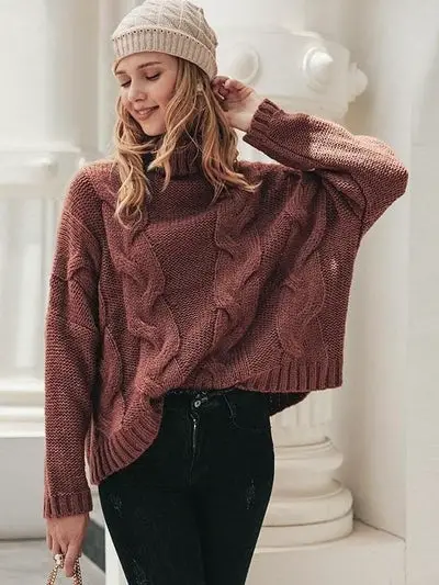 Vintage Boho Turtleneck Sweater Ethnic
