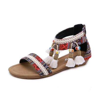 Chic Boho Pompon Sandal Lace
