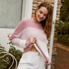 2021 Pink and White Boho Sweater flower