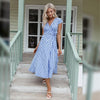 Hippie Blue Boho Dress with Checkers Vintage