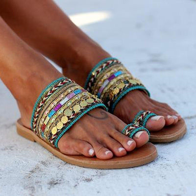 Lace Boho Flat Sandals women