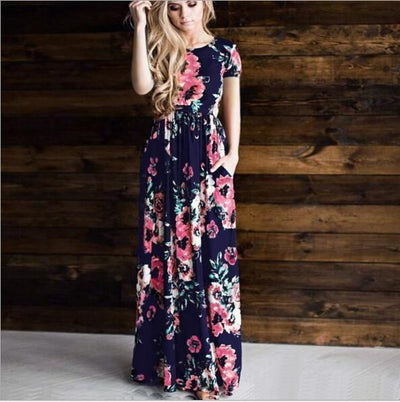 for sale Boho Maxi Dress in Navy Blue maternity