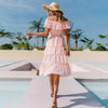 wedding guest Pink Dress with Bare Shoulders party