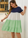 Chic Three Color Pleated Dress mother of the bride