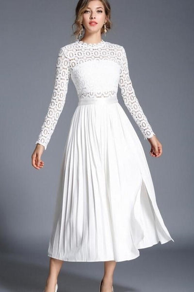 UK White Maxi Dress Gypsy Lace cute