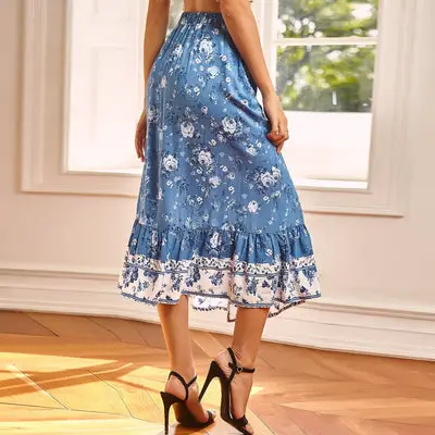 bridesmaid dresses Blue Boho Flared Skirt 2021