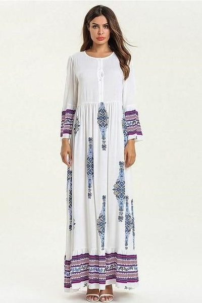 party Long Dress Hippie Chic White summer
