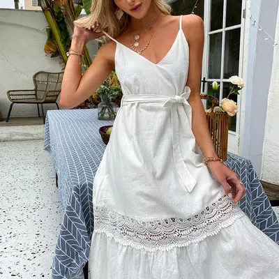 summer White Light Dress Lace
