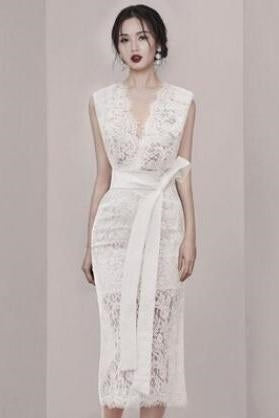 2022 White Maxi Dress Boho Lace flower