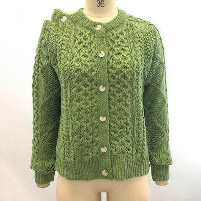 Khaki Green Sweater Jacket