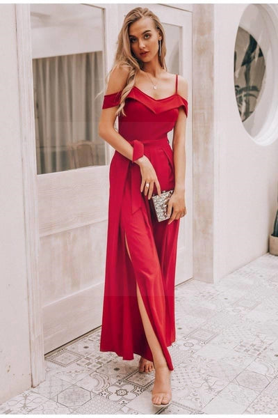 mother of the bride Boho chic red long dress cheap