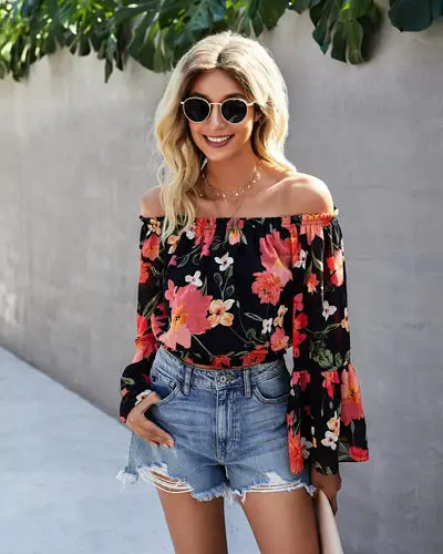summer Boho Blouse with Flowers1 winter