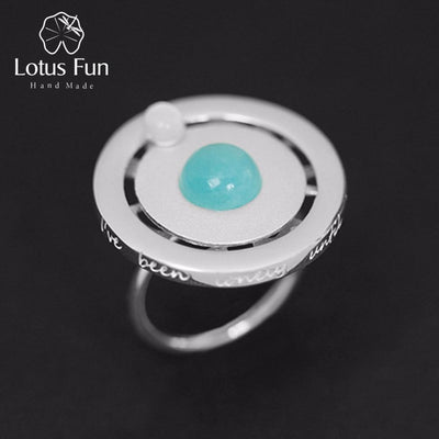 wedding Lotus Fun Real 925 Sterling Silver Valentine's Day Gift You Are My Planet Creative Design Handmade Fine Jewelry Rotating Ring Chic