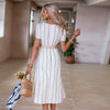 Lace White Striped Dress1 2022