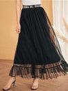 women Long black skirt Boho style wedding guest
