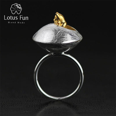 sun Lotus Fun Real 925 Sterling Silver Natural Original Handmade Designer Fine Jewelry Cat Life Rings for Women Jewelry Chic