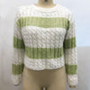 Chic Green and White Stripe Boho Sweater USA