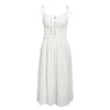 Vintage White Boho High Waist Dress Grunge