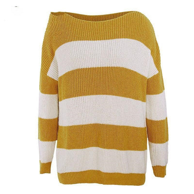 Gypsy Yellow and White Stripe Boho Sweater for sale